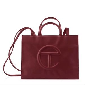 Brand new, authentic TELFAR Oxblood medium shopper with dust bag